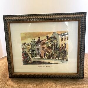 Historic Charleston Rainbow Row Vintage Watercolor print by Virginia Fouche